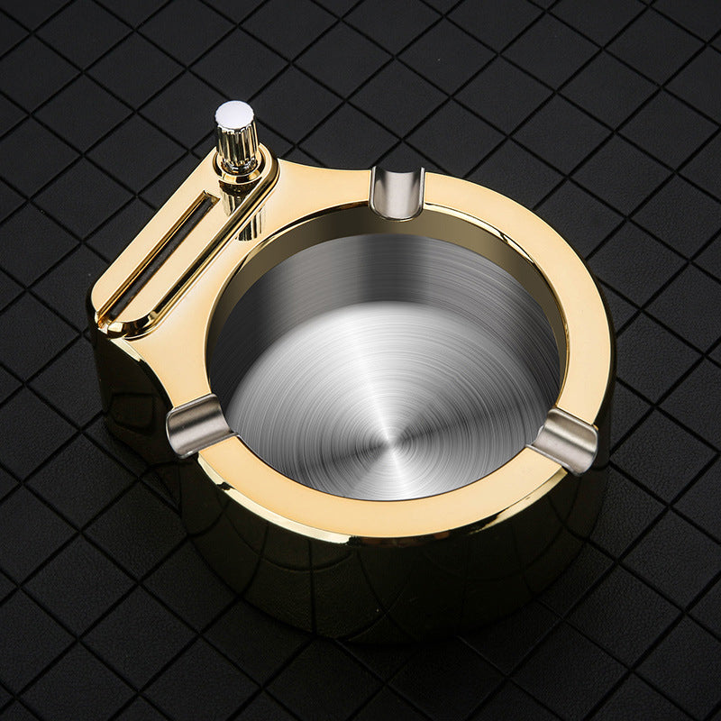 LZINA™ | Retro Metal Ashtray, Cigarette Lighter