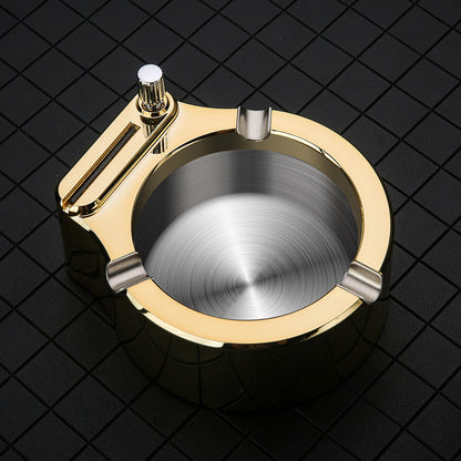 LZINA™ | Retro Metal Ashtray, Cigarette Lighter