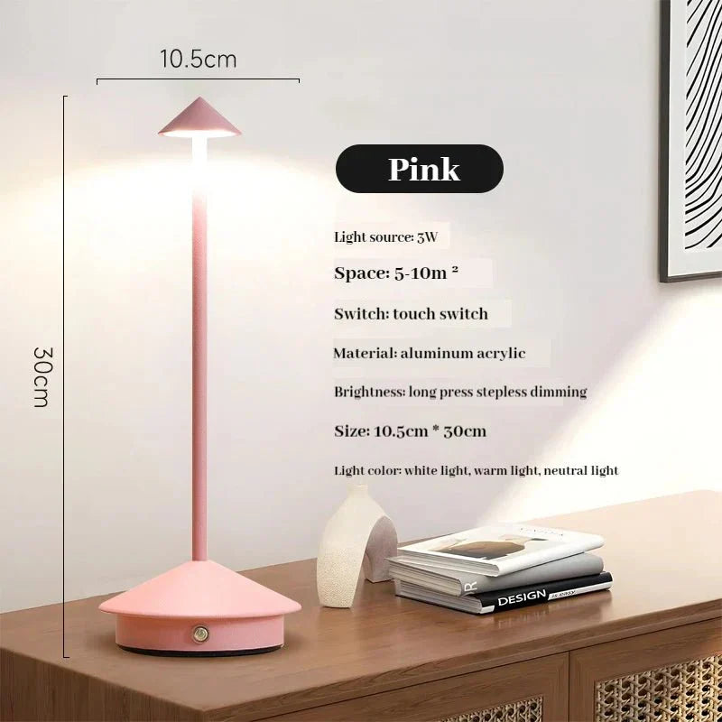 BowLift | Sleek, Elegant Rechargeable Metal Table Lamp for Modern Ambience