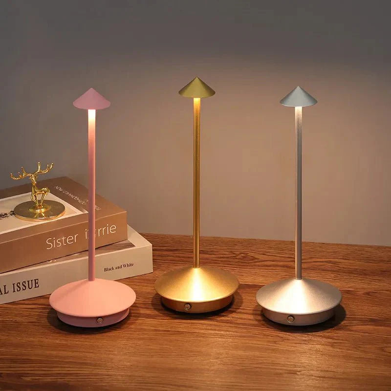 BowLift | Sleek, Elegant Rechargeable Metal Table Lamp for Modern Ambience