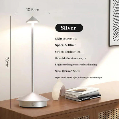 BowLift | Sleek, Elegant Rechargeable Metal Table Lamp for Modern Ambience