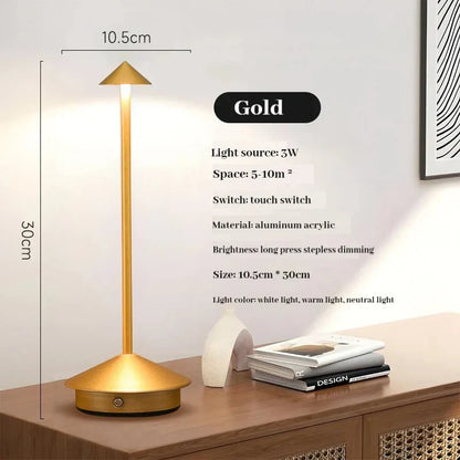 BowLift | Sleek, Elegant Rechargeable Metal Table Lamp for Modern Ambience