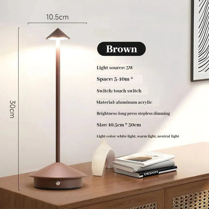 BowLift | Sleek, Elegant Rechargeable Metal Table Lamp for Modern Ambience