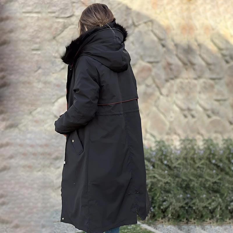 BowLift | Winter coat with hood and fur collar, casual parka for women