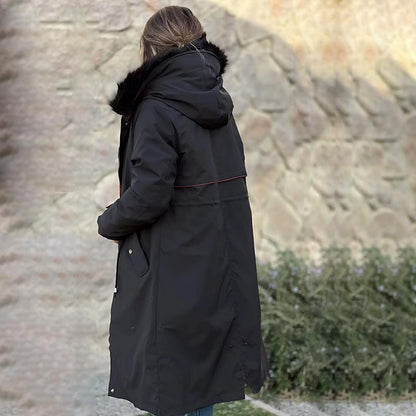 BowLift | Winter coat with hood and fur collar, casual parka for women