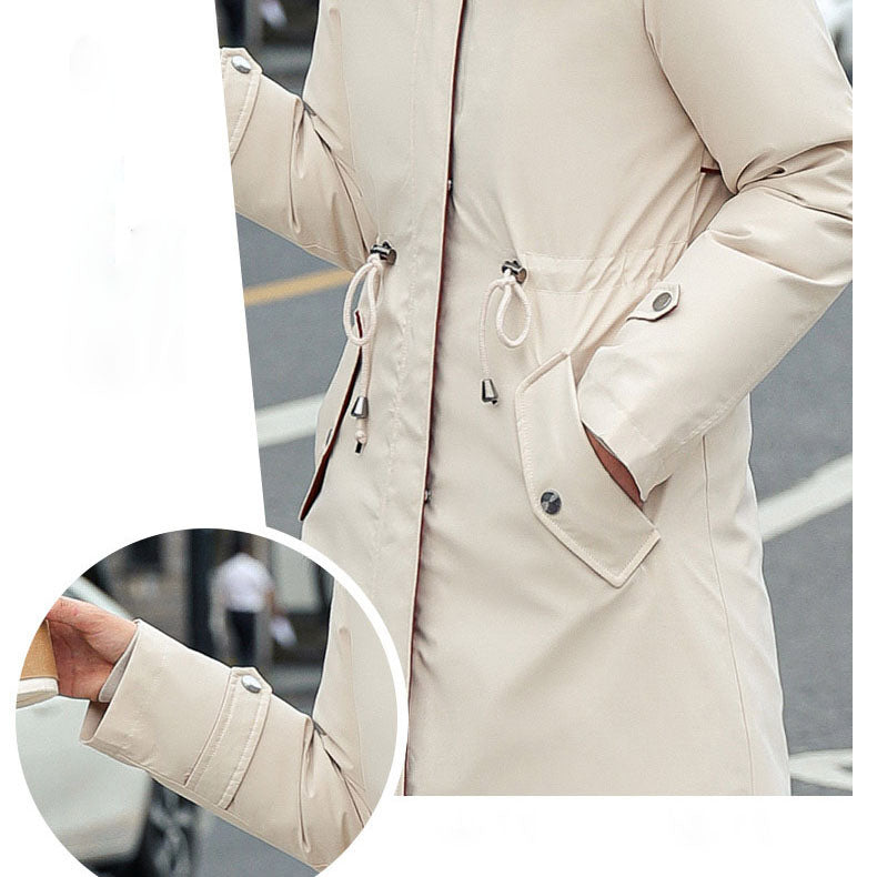BowLift | Winter coat with hood and fur collar, casual parka for women
