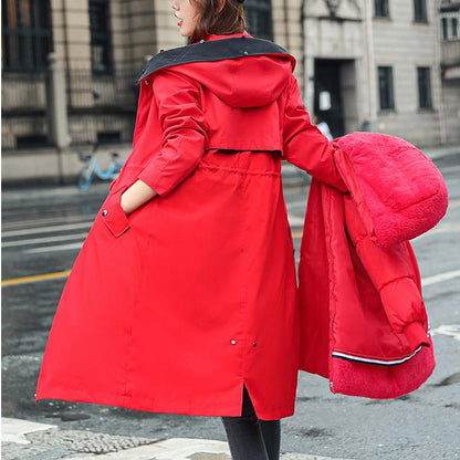 BowLift | Winter coat with hood and fur collar, casual parka for women