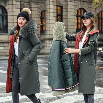 BowLift | Winter coat with hood and fur collar, casual parka for women