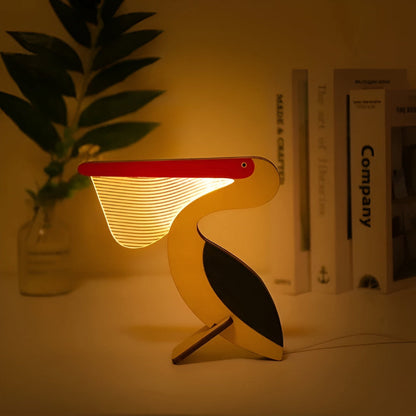 LZINA™ | Wooden Animal Table Lamp – Cute Decorative Night Light for Kids’ Rooms