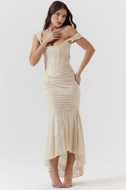 Women’s Textured Midi Dress with Scoop Neck, Sleeveless Cut and Fishtail Hem