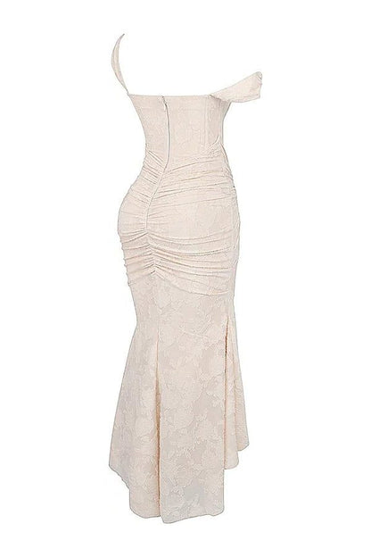 Women’s Textured Midi Dress with Scoop Neck, Sleeveless Cut and Fishtail Hem