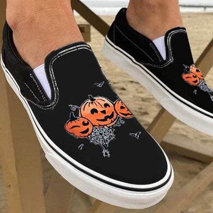 LZINA™ | Casual slip-ons made of canvas with skull