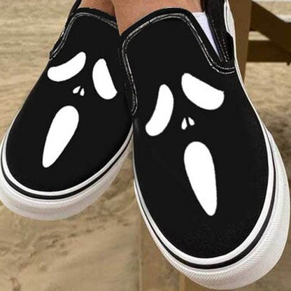 LZINA™ | Casual slip-ons made of canvas with skull