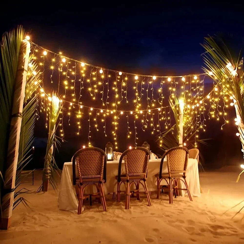 BowLift | Twinkling Icicle String LED Lights | Warm White & Cool White, Extendable for Indoor & Outdoor Holiday Decor