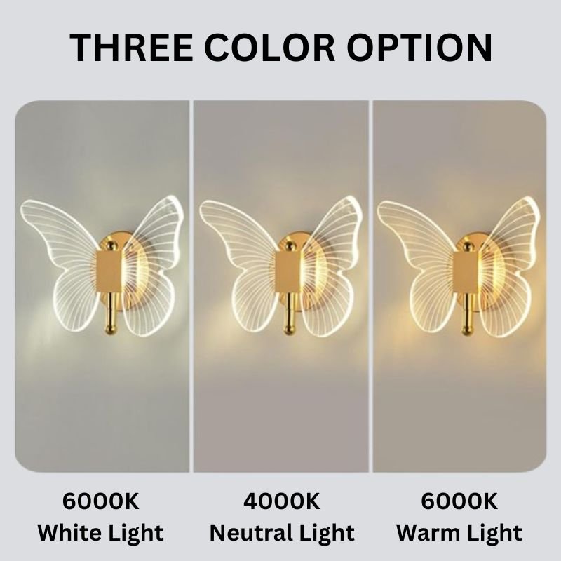 BowLift FloraVyne LED Wall Light – Elegant Butterfly-Shaped Lamp with 3 Lighting Modes and Energy-Saving Design
