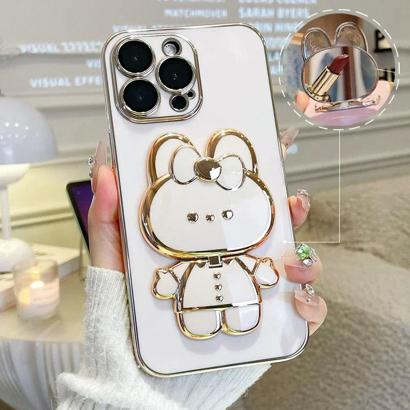 BowLift | 3D Bunny  Korean Style Mirror iPhone Case