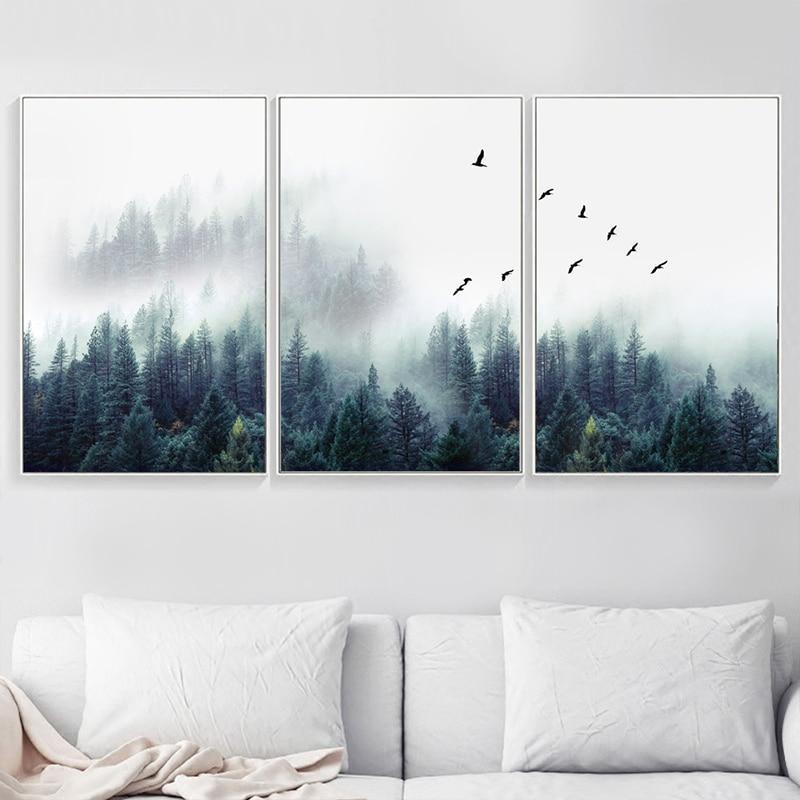 LZINA™ | 3-piece Nordic Forest Landscape Wall Art