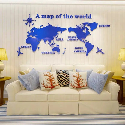 LZINA™ | 3D World Map Wall Sticker