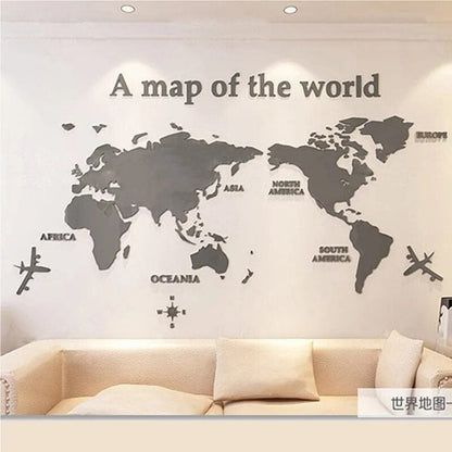 LZINA™ | 3D World Map Wall Sticker