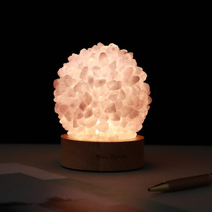 BowLift Aventurine Quartz Crystal Lamp – Elegant Ambient Glow for Your Space