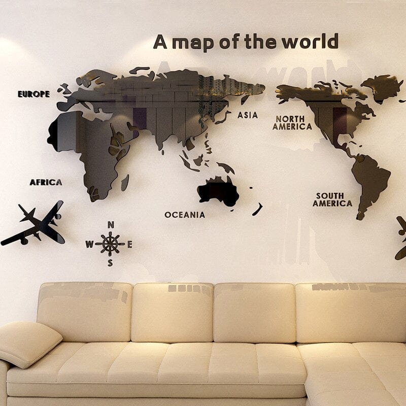 LZINA™ | 3D World Map Wall Sticker
