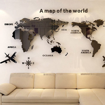 LZINA™ | 3D World Map Wall Sticker