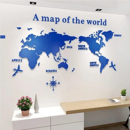 LZINA™ | 3D World Map Wall Sticker