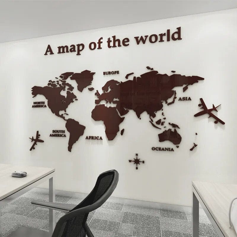LZINA™ | 3D World Map Wall Sticker