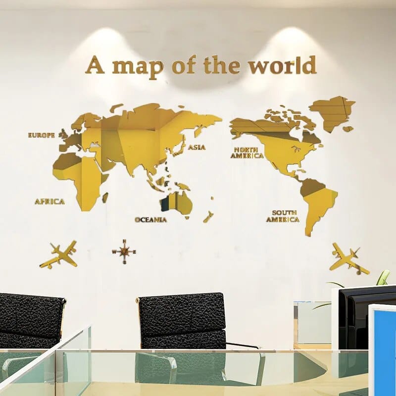 LZINA™ | 3D World Map Wall Sticker