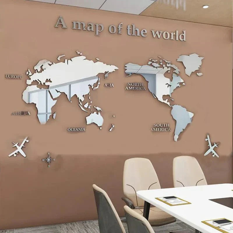 LZINA™ | 3D World Map Wall Sticker