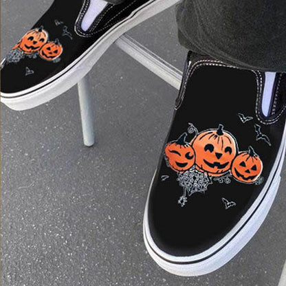 LZINA™ | Casual slip-ons made of canvas with skull