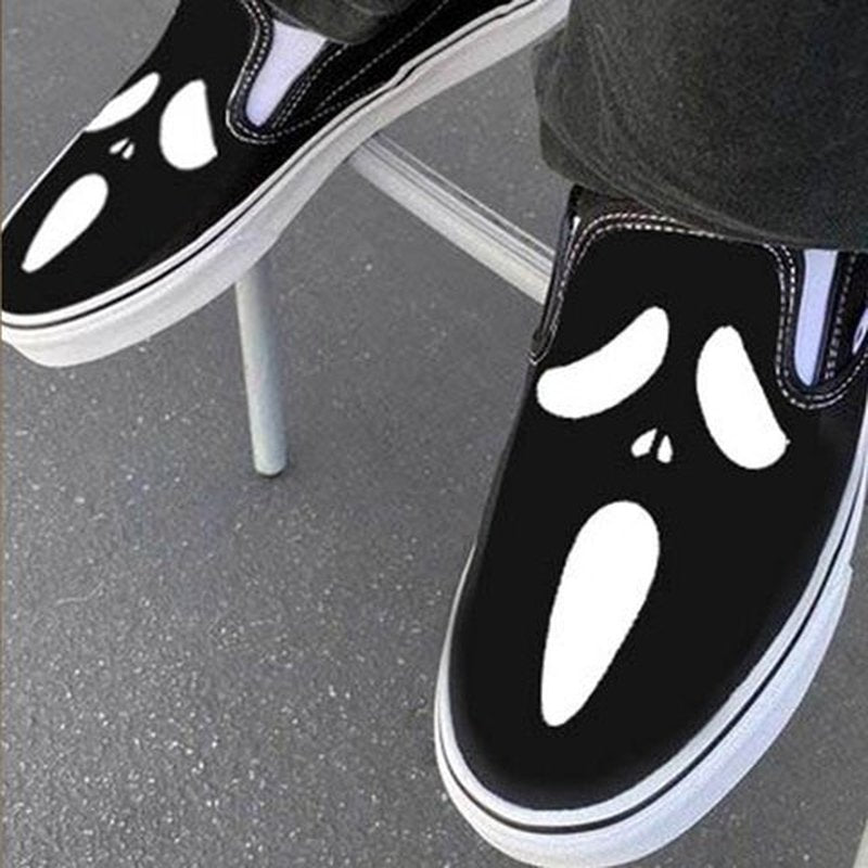 LZINA™ | Casual slip-ons made of canvas with skull