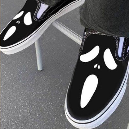 LZINA™ | Casual slip-ons made of canvas with skull