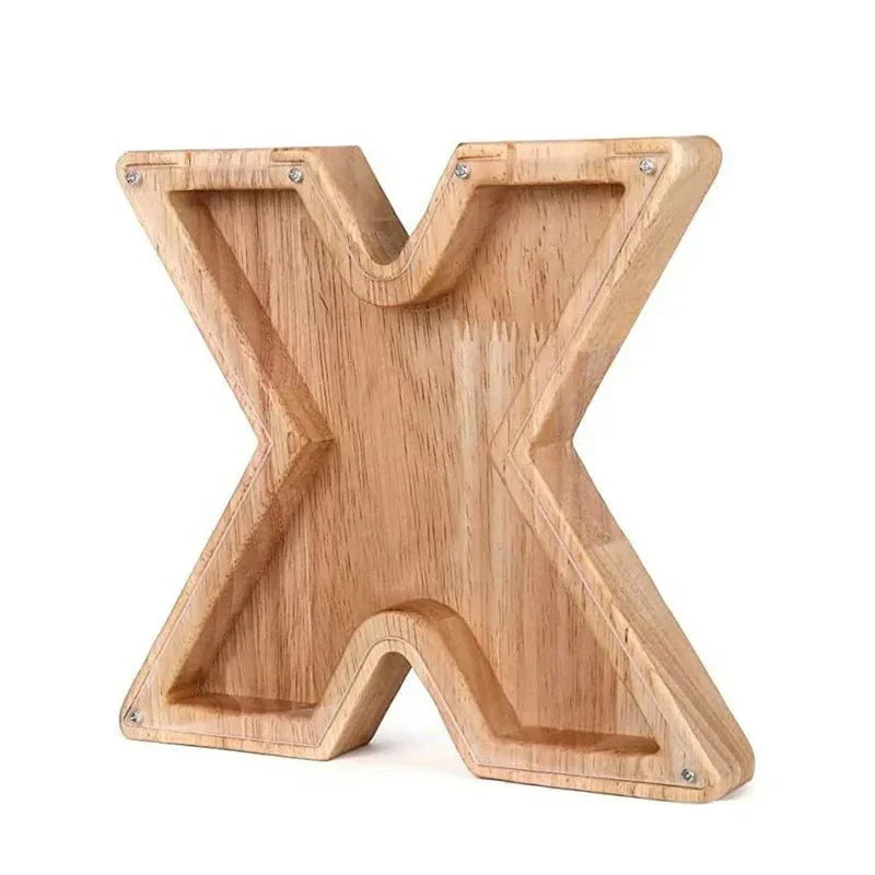 LZINA™ | Wooden Alphabet Letters 'Initial' Piggy Bank