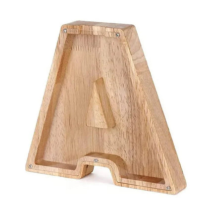 LZINA™ | Wooden Alphabet Letters 'Initial' Piggy Bank