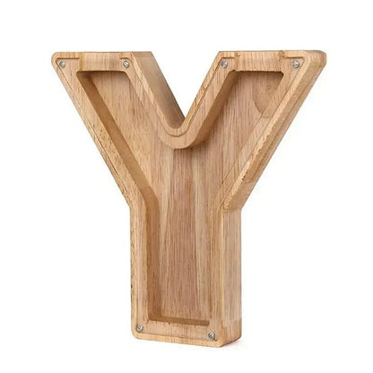 LZINA™ | Wooden Alphabet Letters 'Initial' Piggy Bank