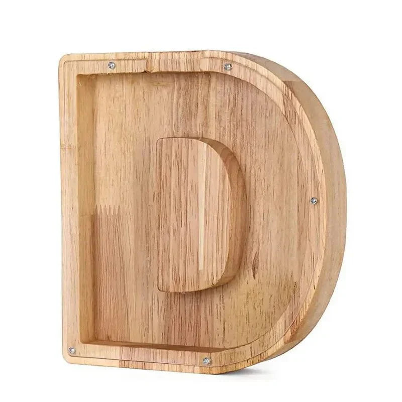 LZINA™ | Wooden Alphabet Letters 'Initial' Piggy Bank