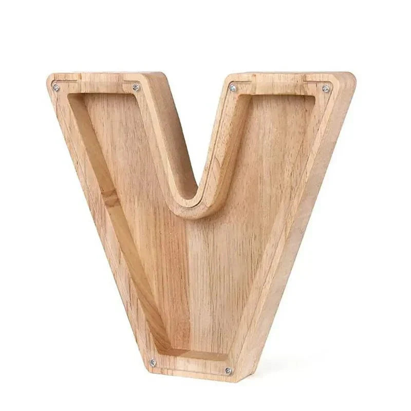 LZINA™ | Wooden Alphabet Letters 'Initial' Piggy Bank