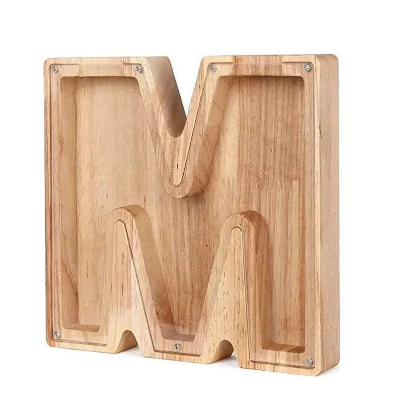 LZINA™ | Wooden Alphabet Letters 'Initial' Piggy Bank