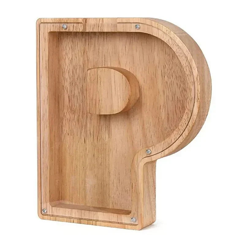 LZINA™ | Wooden Alphabet Letters 'Initial' Piggy Bank