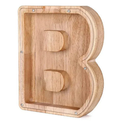 LZINA™ | Wooden Alphabet Letters 'Initial' Piggy Bank