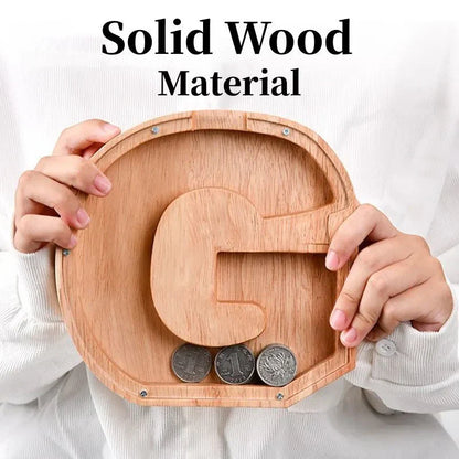 LZINA™ | Wooden Alphabet Letters 'Initial' Piggy Bank