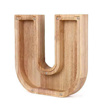 LZINA™ | Wooden Alphabet Letters 'Initial' Piggy Bank