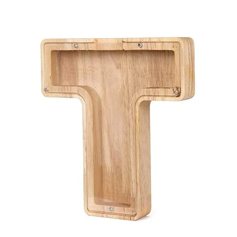 LZINA™ | Wooden Alphabet Letters 'Initial' Piggy Bank