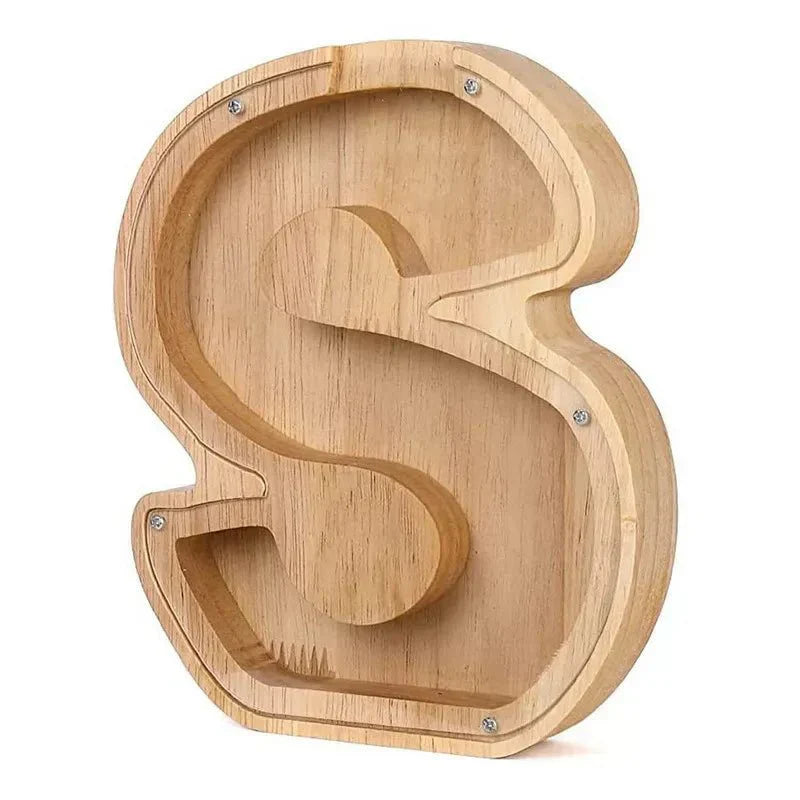 LZINA™ | Wooden Alphabet Letters 'Initial' Piggy Bank