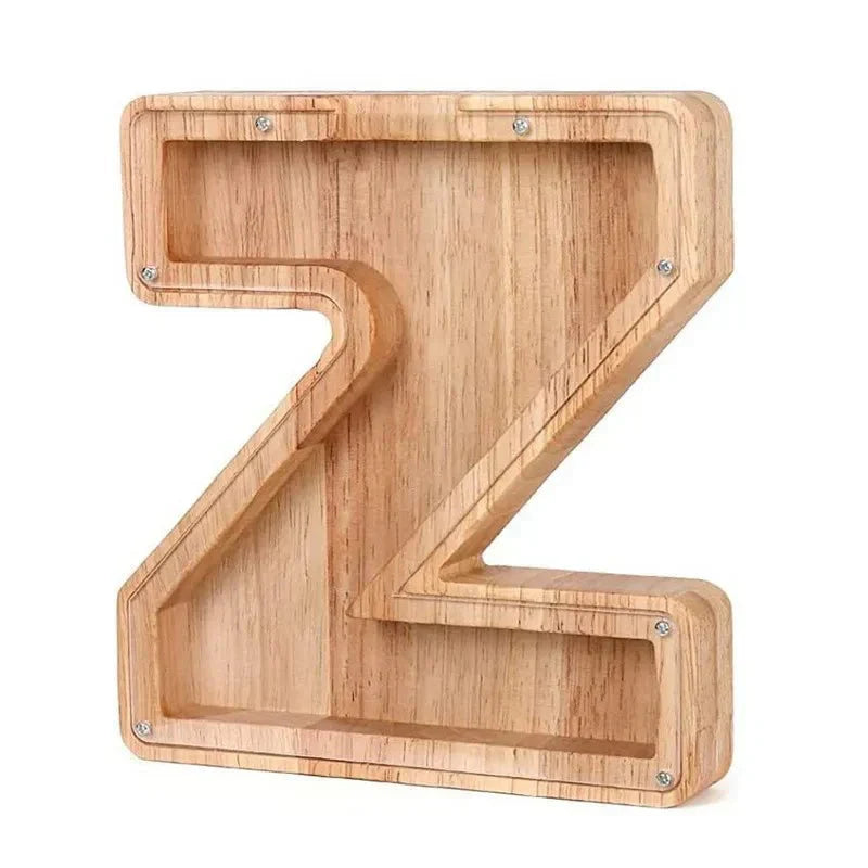 LZINA™ | Wooden Alphabet Letters 'Initial' Piggy Bank