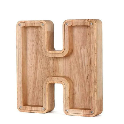 LZINA™ | Wooden Alphabet Letters 'Initial' Piggy Bank