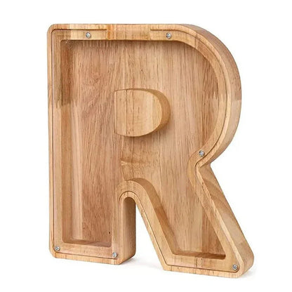 LZINA™ | Wooden Alphabet Letters 'Initial' Piggy Bank