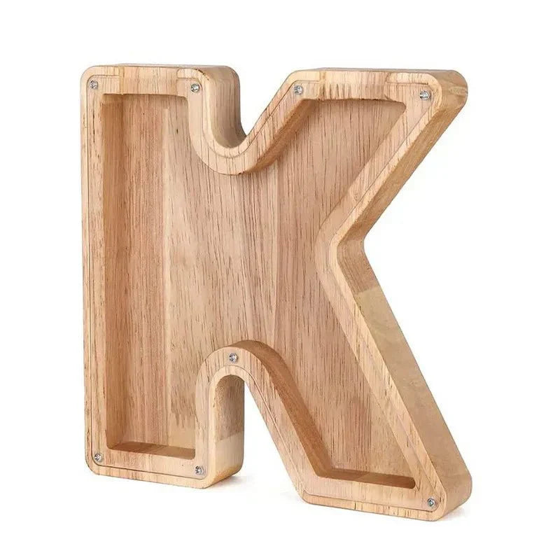 LZINA™ | Wooden Alphabet Letters 'Initial' Piggy Bank