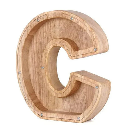 LZINA™ | Wooden Alphabet Letters 'Initial' Piggy Bank